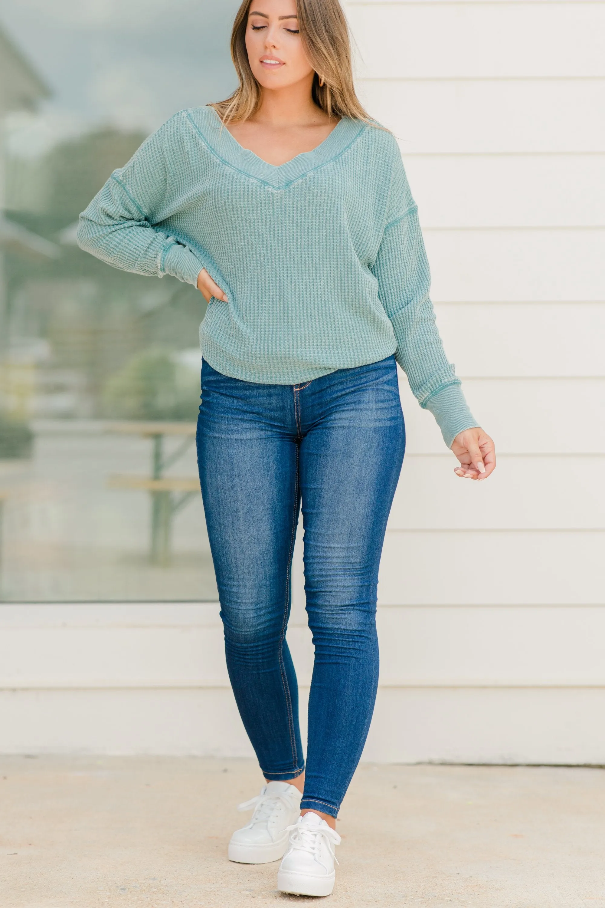 Z Supply: Emilia Storm Blue Thermal Top