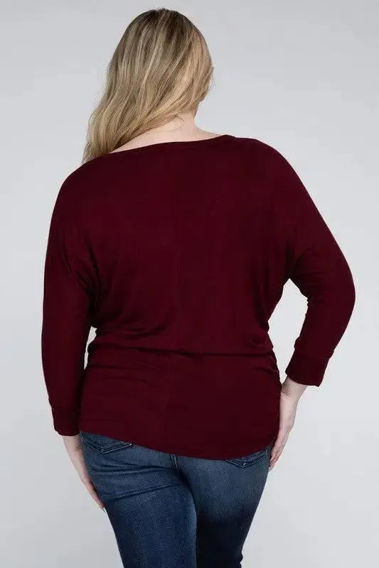 Zenana Plus Size 3/4 Sleeve Top