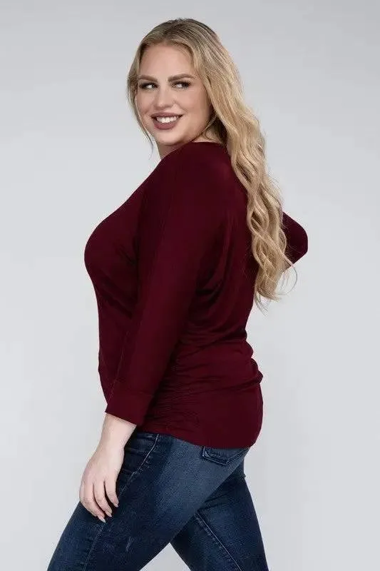 Zenana Plus Size 3/4 Sleeve Top