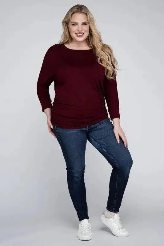 Zenana Plus Size 3/4 Sleeve Top